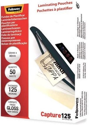 Fellowes Laminierfolientasche 54 x 86 mm 250 mic glänzend 50 Stück