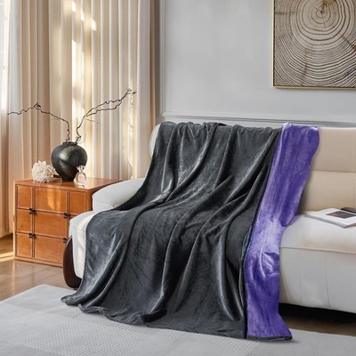 Liebesdecke 153 x 102 cm für Paare Grau Lila waschbare Decke für Hunde Katzen...