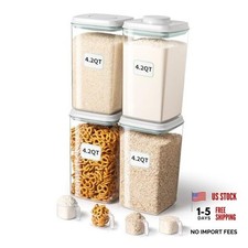 Airtight Food Storage Container with Pop Lid  130ml Scoop, 4L/4.2qt 4 4L  4
