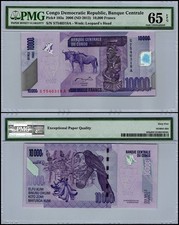 Congo Democratic Republic 10000 Francs, 2006 (2012 ND), P-103a, PMG 65