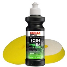SONAX 250ml EX 04-06 Politur + 2 Stück Craft-Equip PRO Polierpads Lack Pflege