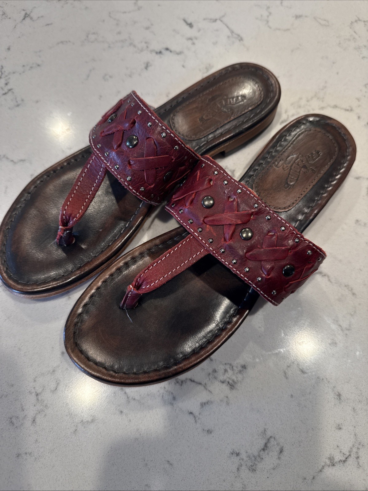 Women's Freebird Leather Thong Sandals Size 7 Southwest Work Flat
