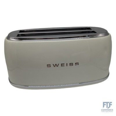 SWEISS Vintage Toaster GRV8, 2 Schlitze, 6 Bräunungsstufen, Spezialbreite für Ba