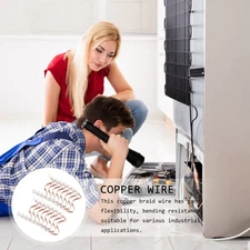 100 Pcs Bonding Wire Ground Grounding Copper Braided Belt Strap Cable