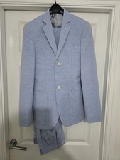 ASOS SUIT JACKET TROUSERS PALE BLUE  34" REG SLIM 28" Waist 32" R Inside leg