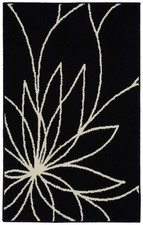 Garland Rug Grand Floral Black/Ivory Indoor Accent Rug 30" x 46