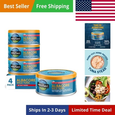 Albacore Wild Tuna, No Salt Added, Canned Tuna, Pole & Line Caught, 5 oz, Pac...