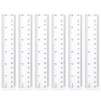 6 StüCk 15Cm Kunststoff Lineal, Transparent Lineal Mit Metrische&Inch-Skala Line