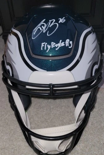 Saquon Barkley Signed Philadelphia Eagles Speed Flex Helmet "Fly Eagles Fly" BAS