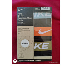 Nike Dri-FIT Essentials Microfiber Boxer Briefs Boys Youth L 3-Pack Multi