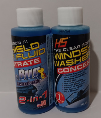 Windshield Washer Fluid & BUG Remover Concentrated 2 2oz makes 1 gallon EA 2.OZ