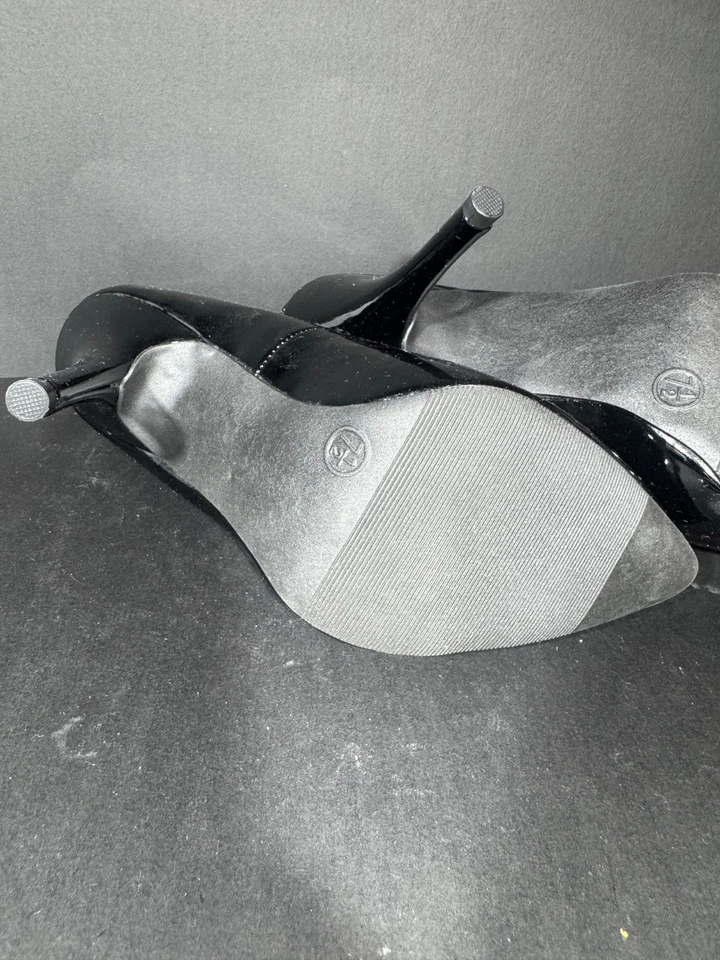 Mossimo Vivian charol negro tacón alto punta punta EE. UU. para mujer talla 7,5 Foto 3 de 4