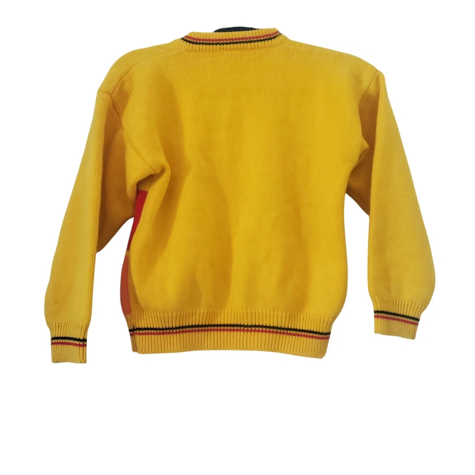 Cardigã suéter infantil vintage Lucky Stars tamanho 8/10 desenho animado malha gráfica - Imagem 2 de 4