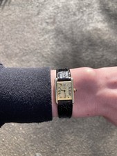 Cartier Tank Must Small Size Roman Numerals Dial Gold Watch
