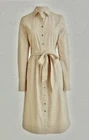 J.CREW FACTORY Long Sleeve Striped Poplin Shirt Dress~ Camel/White ~ Size 12