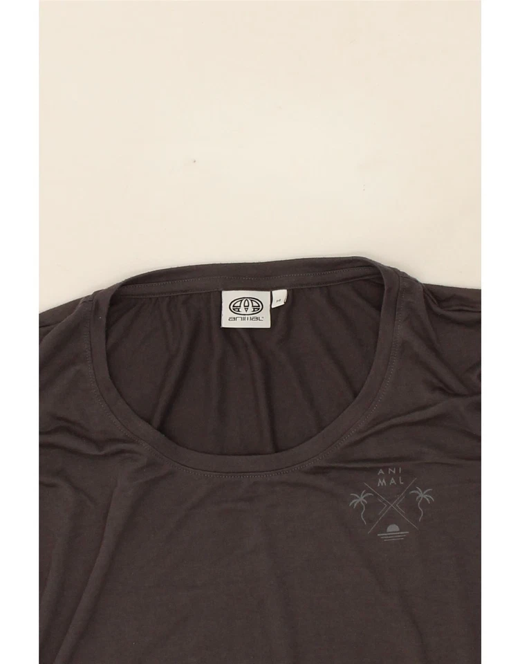 ANIMAL Womens Crop T-Shirt Top UK 14 Large Grey Polyester BZ10 - Image 4 of 4
