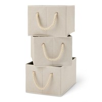 Amazon Basics Faltbare Aufbewahrungsboxen Leinen Groß 3Er