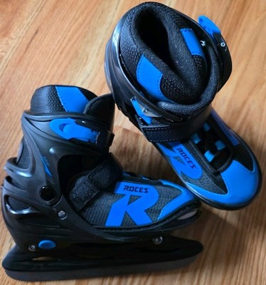 Roces Boys Jokey 2.0 Ice Skate Superior Italian Adjustable 34-37 Black/Blue