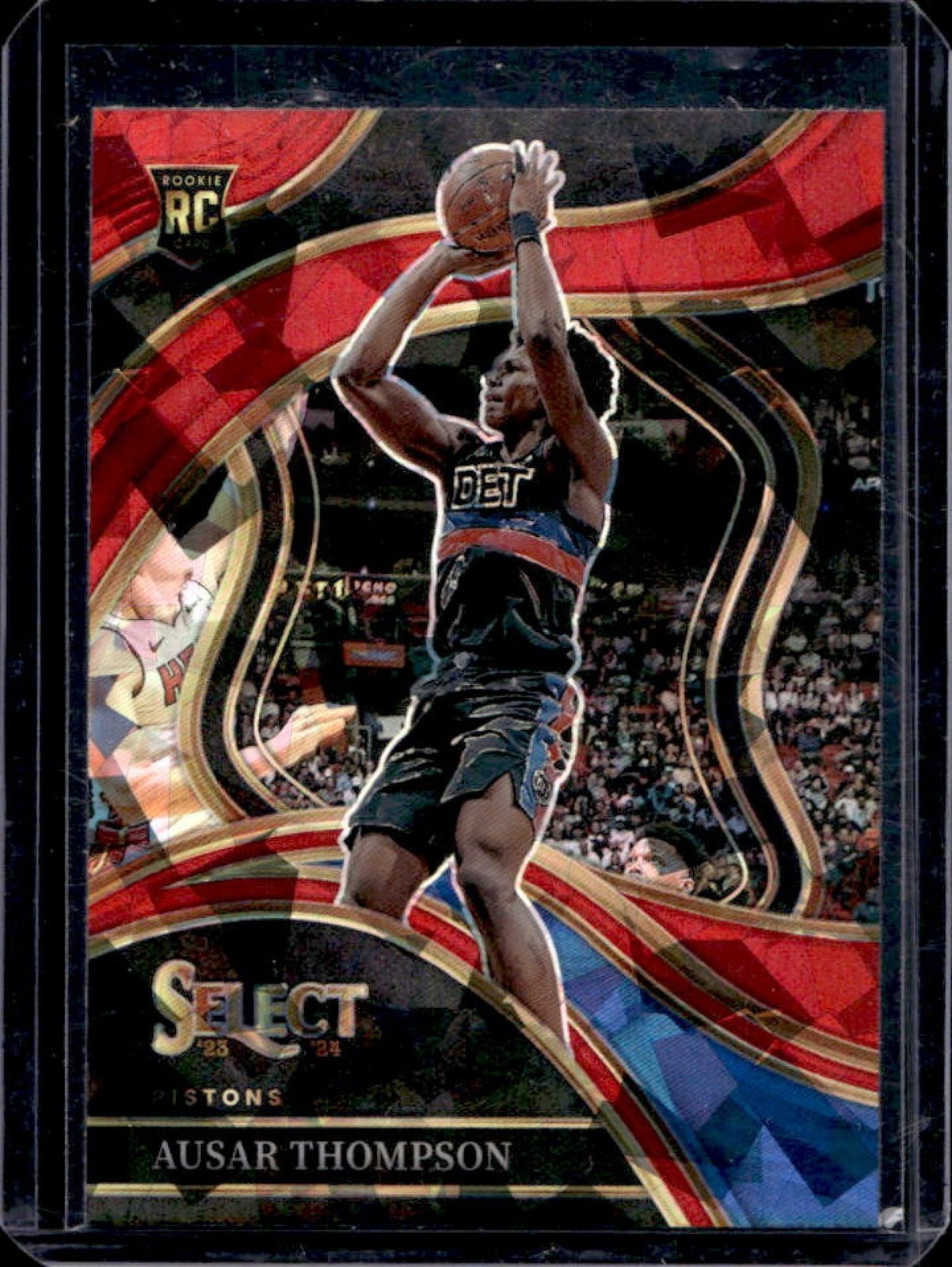 2023-24 Select Ausar Thompson RC Red Cracked Ice Prizms Courtside #284 Pistons