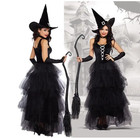 Womens Black Witch Costume Halloween Fancy Dress Cosplay Party Outfit