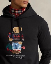 Polo Ralph Lauren Bear Hoodie- Holiday Bear Fleece Hoodie- Size 2XL