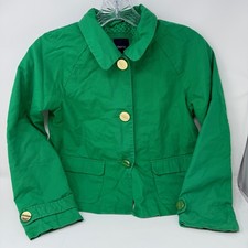 VTG GapKids Green Button Front Jacket Girls Size 8 Lightweight Casual Outerwear
