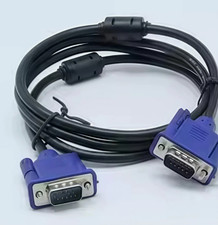 Cavo VGA MASCHIO-MASCHIO 2METRI 15 PIN PC MONITOR TV LCD PLASMA HD SVGA NERO/BLU