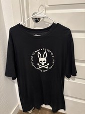 Psycho Bunny Black Graphic Logo Crew Neck Cotton Men's Short Sleeve T-Shirt