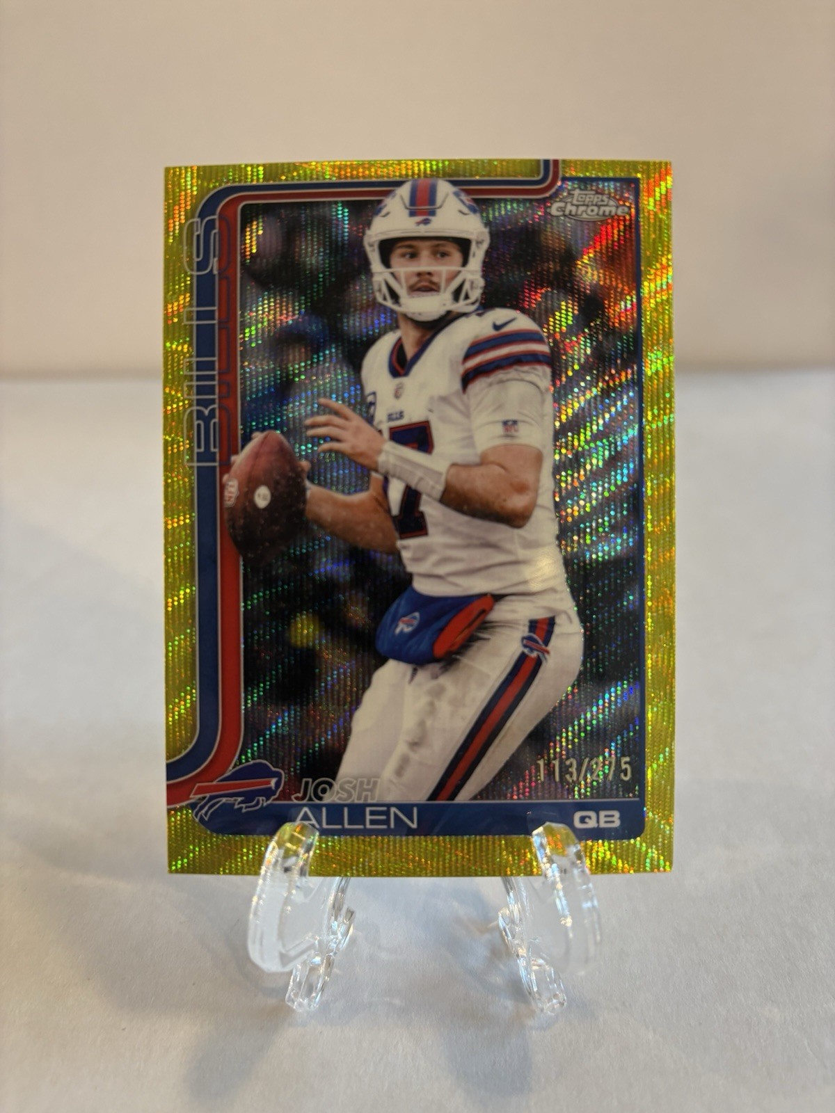 2025 Topps Chrome - Josh Allen #34 Yellow Wave Refractor /275 (C)