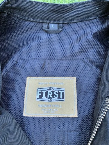 FIRST MFG CO Voyager Twill Black Full Zip Jacket w/ Pockets Mens L image 2
