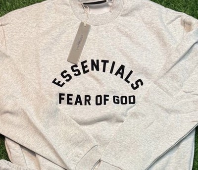 Essentials Fear of God Gray Fleece Sweatshirt Men's Crew Neck Logo M      1:1