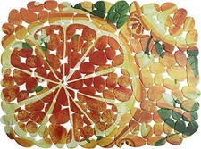 Printed PVC Sink Mat 15.7"x11.8" Flexible Pebble Sink Protector   Orange