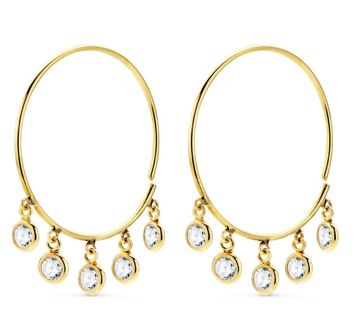 Des Créoles Zircon Or Jaune 18 carats 20 mm pour sublimer le visage sans irriter les peaux sensibles