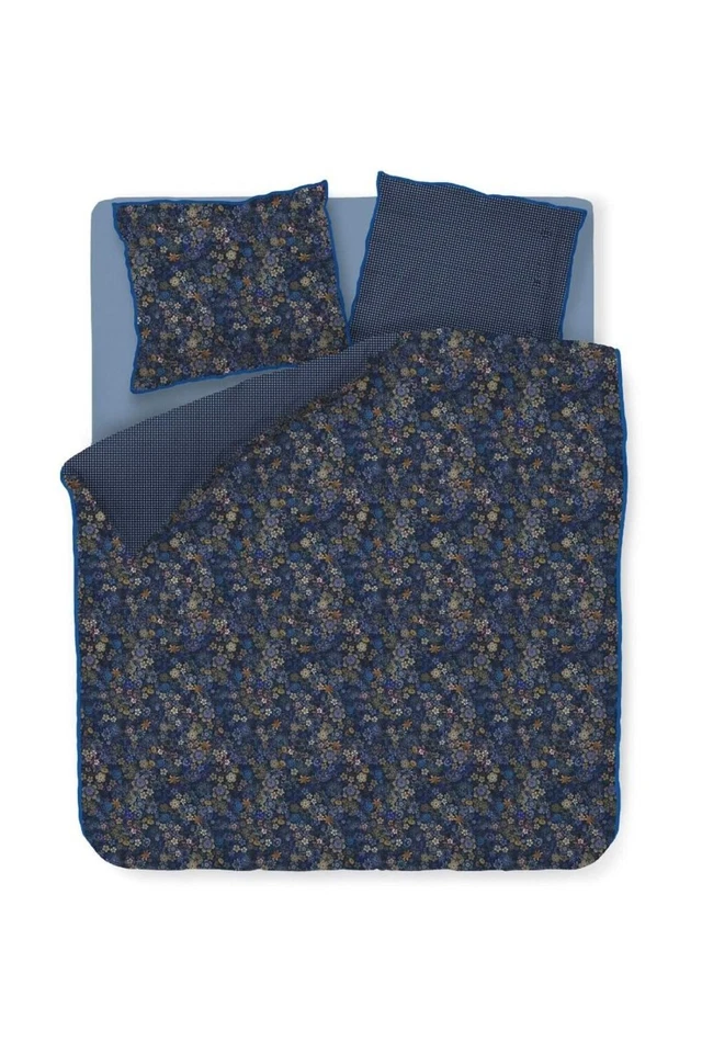 Biancheria da letto PIP Studio Percalle 155x220 Tutti i Fiori Dark Blue fiori blu reversibile - Immagine 3 di 4