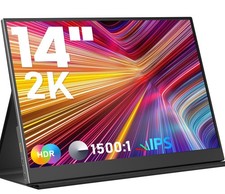 Portable Monitor 14inch 2K Laptop Monitor USB C HDMI Gaming Ultra-Slim IPS Di...