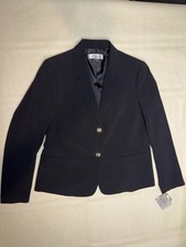 Kasper Women  s Black Blazer Size 12 NWT Two Button Notch Lapel 119
