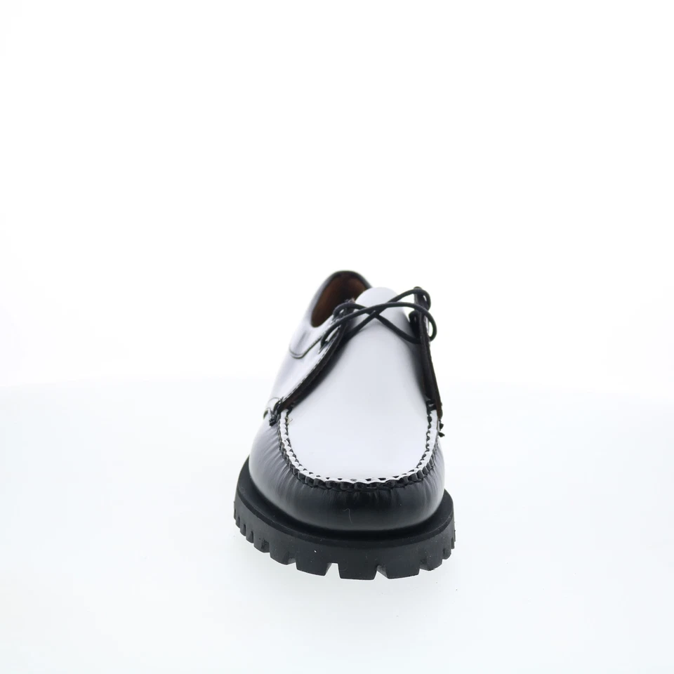 Sebago James Lug chaussures bateau pour femmes en cuir noir - Photo 3/4