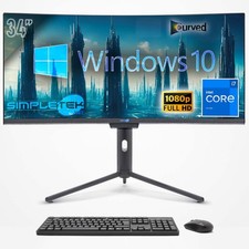 AIO ALL IN ONE i7 34" CURVED FHD WINDOWS 10 4GB 120GB GAMING COMPUTER EDITING PC