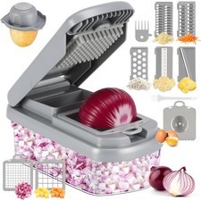 Vegetable Chopper, 12-in-1 Food Veggie Chopper Cutter with Container 7 Sharp
