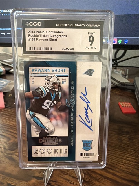 2013 Panini Contenders Kawann Short Rookie Ticket Auto CGC 9 Panthers RC