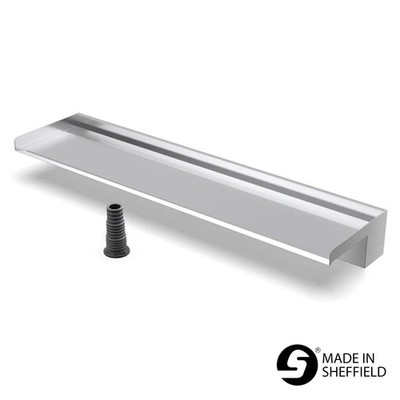 400 mm Edelstahl Wasserfall Wasserklinge Kaskade 130 mm Auslauf - Bodeneinlass
