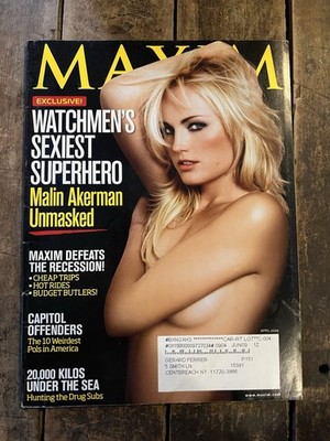 MAXIM Magazine For Men - April 2009 Issue - Watchmen s Malin Akerman Cover