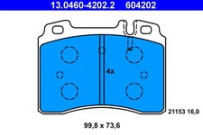 ATE Bremsbelagsatz Scheibenbremse 13.0460-4202.2 für MERCEDES W124 KLASSE C124 ATE Bremsbelagsatz Scheibenbremse 13.0460-4202.2 für MERCEDES W124 KLASSE C124