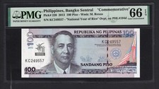 Philippines 100 Piso 2013 P220  Commemorative  Uncirculated Grade 66