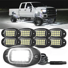 RGB/Pure White LED Rock Lights, 8/12/16 Pods Truck Underbody Glow Neon Light Kit