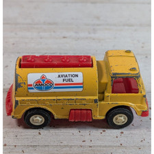 Vintage Tootsietoy Amoco Fuel Truck Yellow Red Metal Plastic Made in USA