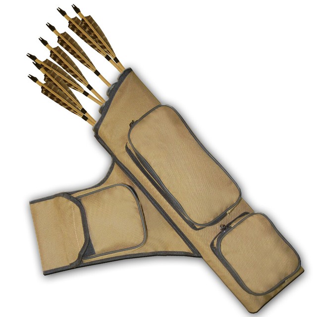 ARCHERY FOUR TUBES SIDE/HIP/ BELT ARROW QUIVER FAQ151 R/H KHAKI eBay