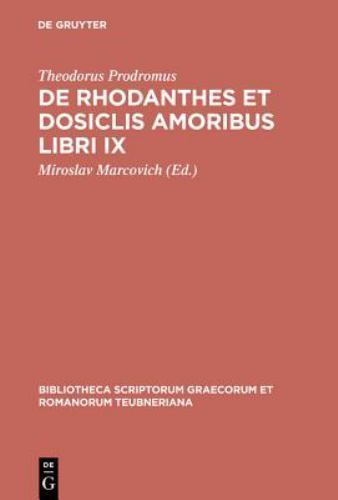 Bibliotheca Scriptorum Graecorum Et Romanorum Teubneriana Ser.: De ...