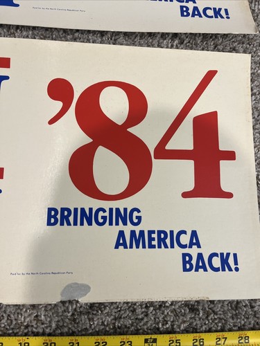 2 Vintage Ronald Reagan George Bush 84’ Political Presidential Signs 28X11 - Picture 4 of 9