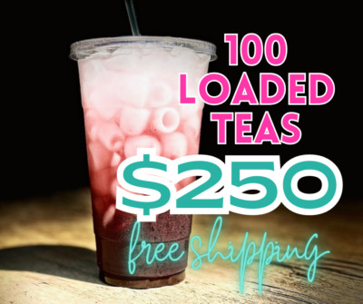 Loaded Tea Kit BULK PACK OF 100 Flavored Sugar Free High Energy and Caffeine